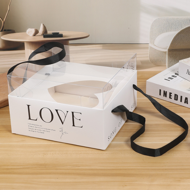 Caja tote blanca con acabado espejo