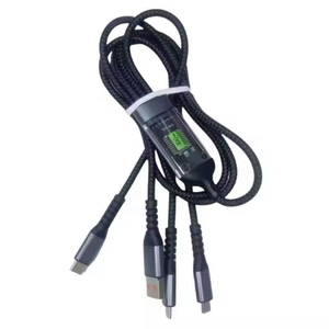 4FT 18W kalın naylon örgülü 3 in 1 USB-A hızlı şarj aleti kablosu ile tip C, mikro USB, iOS - Product Image 5