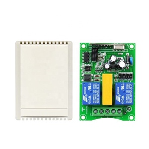 220V Interlock Tipo 2 canales Interruptor de control remoto Caoba 3 teclas RF Control remoto Receptor de código de aprendizaje