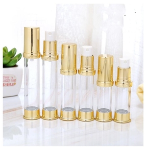 5ml 10ml 15ml <span class=keywords><strong>20ml</strong></span> <span class=keywords><strong>30ml</strong></span> Vazio Ouro Prata Mini Plástico <span class=keywords><strong>Airless</strong></span> Cosméticos Loção Líquida Garrafa Recarregável Spray Pump Garrafa