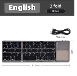 2020 New Dropship Ce Rohs Russian/Spanish/English B033 Mini Wireless Bt Folding <strong>Keyboard</strong> With Touchpad for Windows, Android, <strong>IOS</strong> - Product Image 6