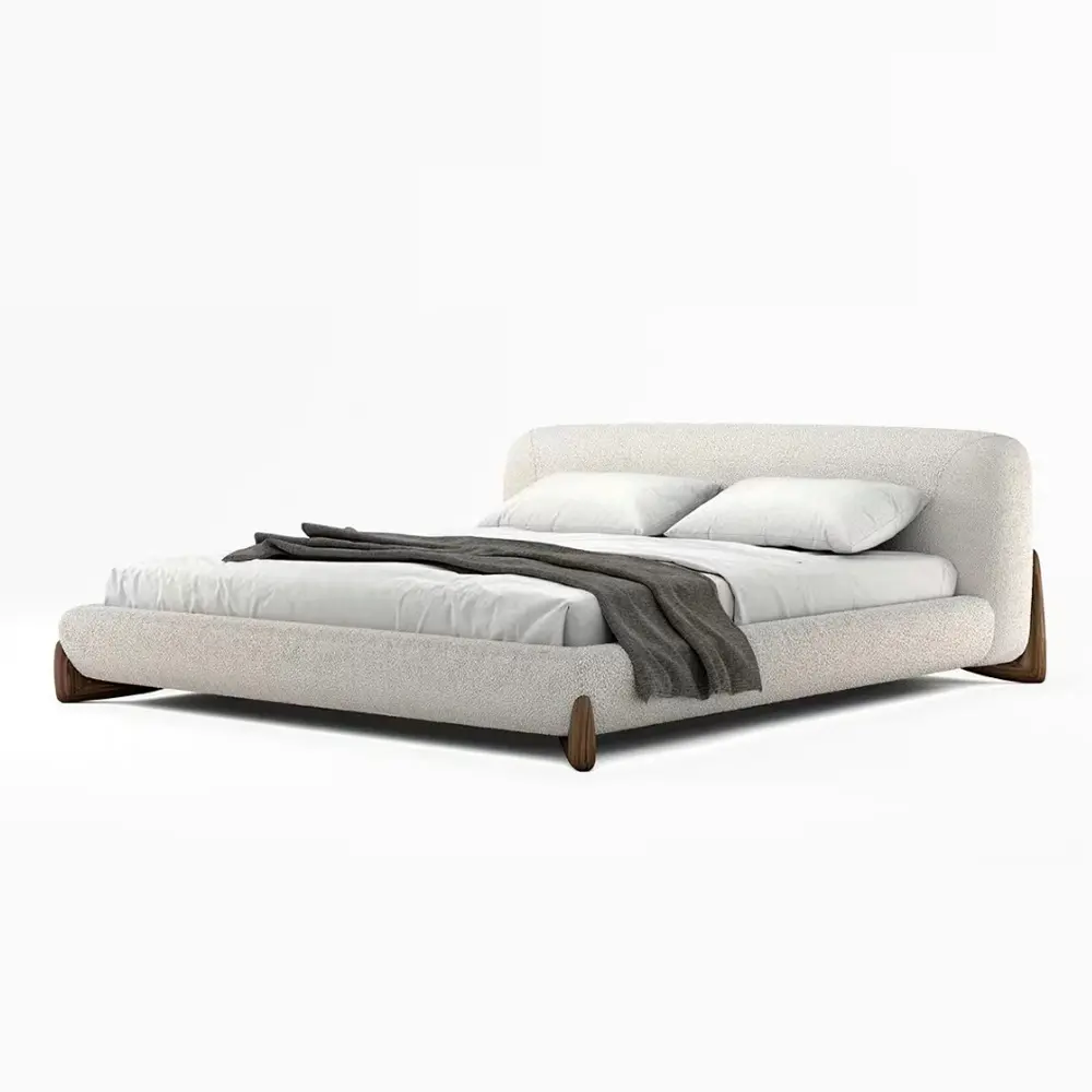 تصميم إيطالي كريم ملون من قماش softbay نموذج سرير