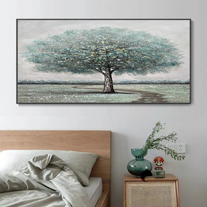 定制批发手工家居装饰大帆布艺术品纹理景观油画壁画艺术画树海报 - Product Image 2