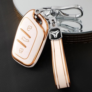 Gold Edge Car <strong>Key</strong> Cover&amp;keychain Fit for Roewe RX5 <strong>MG</strong> <strong>ZS</strong> GT GS 350 360 750 W5 Class Accessories TPU Protection Car Case Shell - Product Image 2