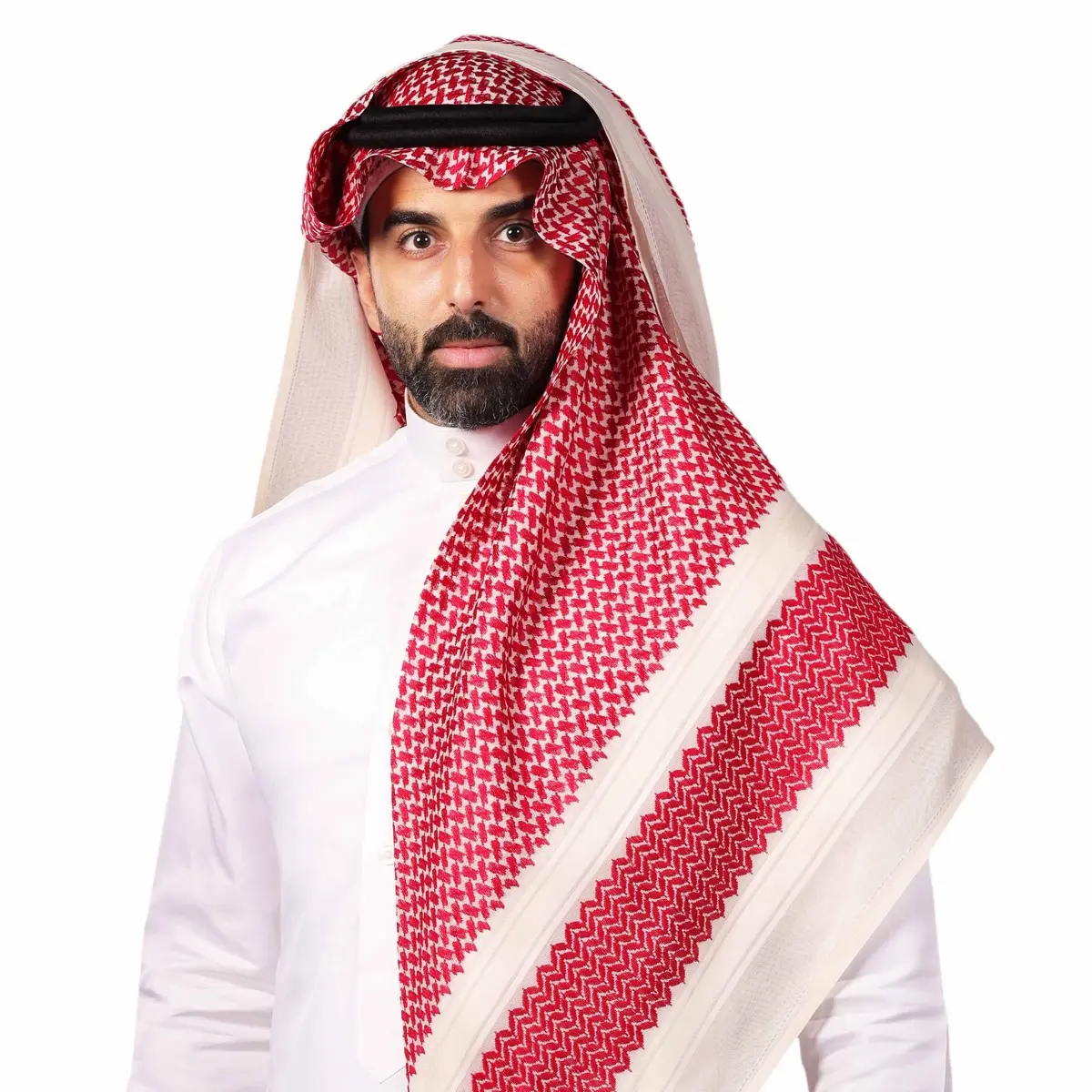 Vente en gros de foulard arabe de luxe musulman islamique saoudien Dubaï payé Shemagh Keffieh foulard turban perlé