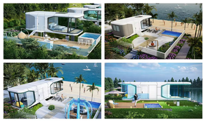 Cymdin uzay kapsülü otel genişletilebilir konteyner modüler prefabrik prefabrik evler mobil küçük Villa ev çelikten yapılmış - Product Image 2