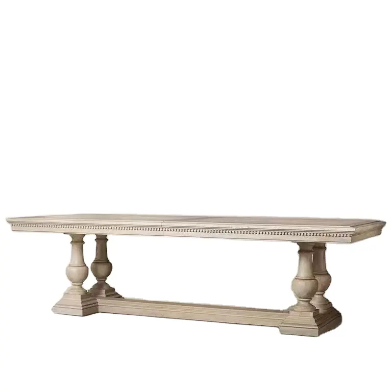 מדינה צרפתית התאמה אישית עץ שולחן חתונה מלבן שולחן חווה שולחן אוכל עתיק אלון אפור