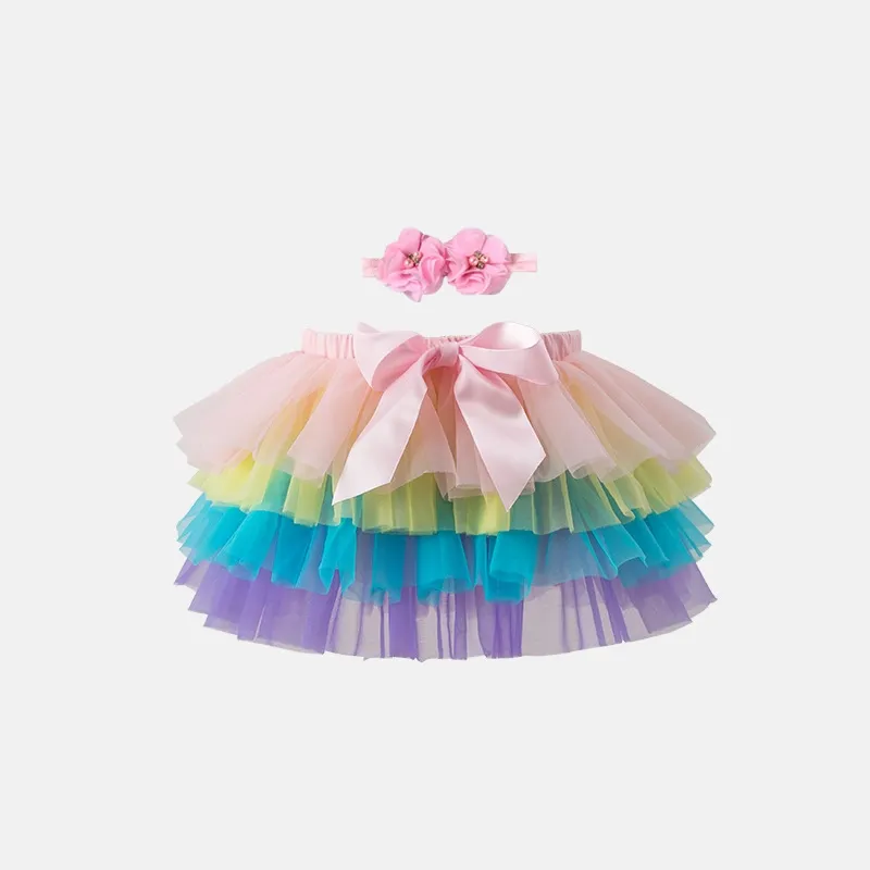 Conjunto de meia saia tutu infantil de verão para meninas de 0-3 anos, vestido infantil de gaze de boa qualidade para meninas