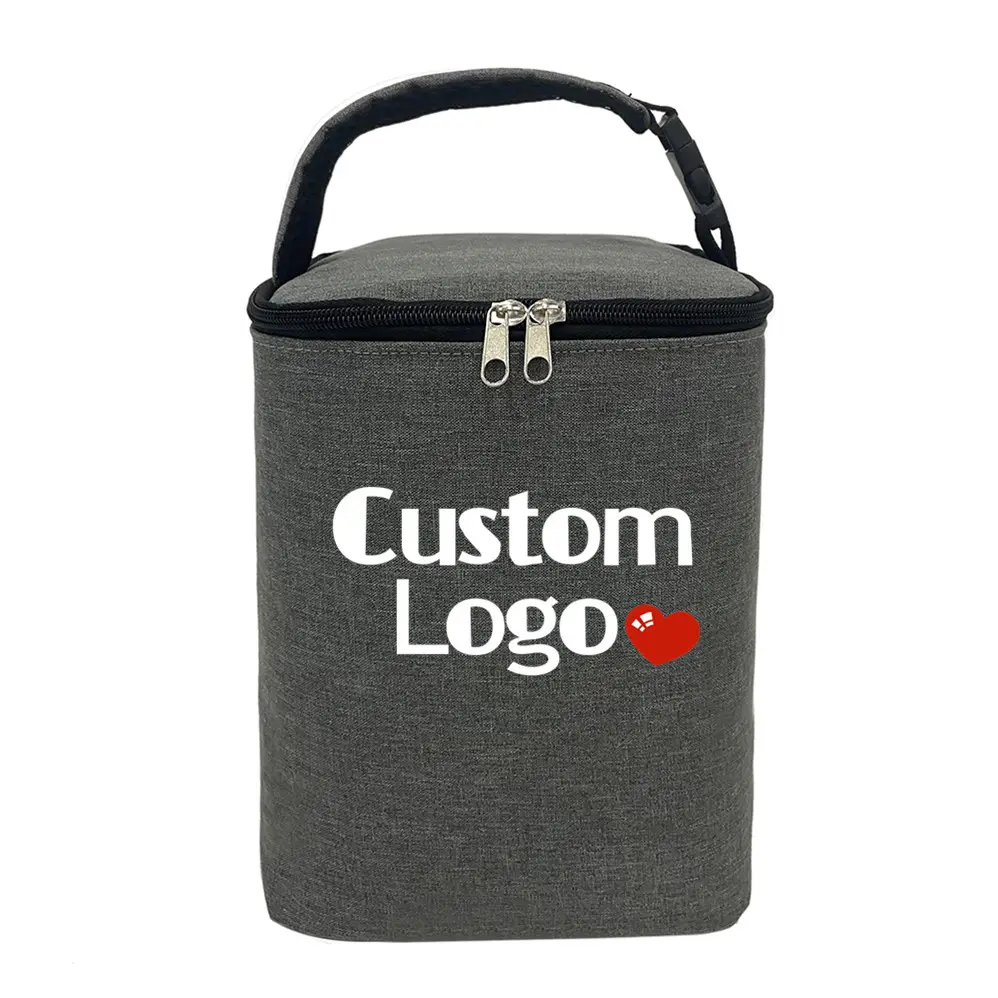 Оптовая продажа, прочная алюминиевая фольга, многоразовая подкладка с логотипом, теплая сумка для детской бутылочки, изолированная сумка-кулер со съемной ручкой