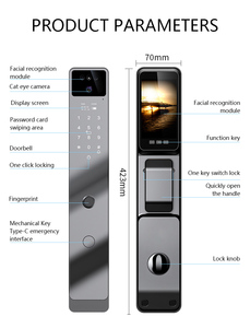 Serratura Digitale Intelligente con Riconoscimento Biometrico delle Vene Palmari e del Viso 3D, Impronta Digitale e Password - Product Image 5