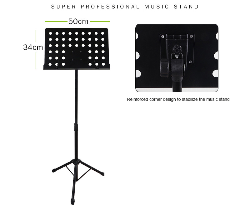 Grand stand de musique plat professionnel supplémentaire
