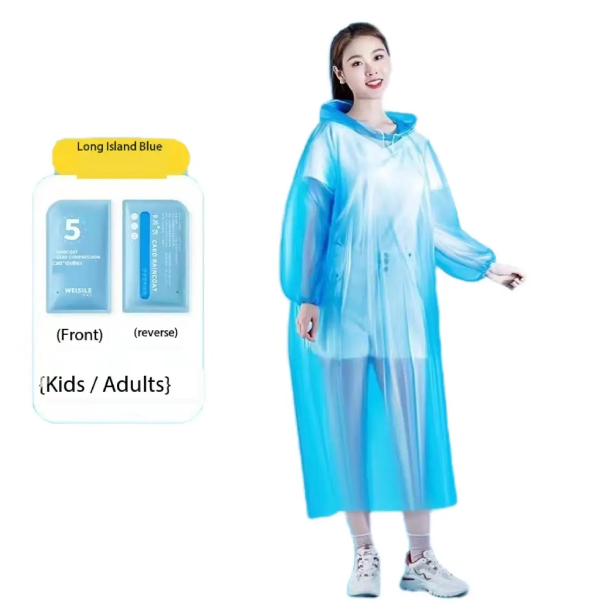 Adults Portable Disposable Raincoat Thickened Clear Drifting Travel One-piece Poncho Pe Pullover Hooded Raincoats