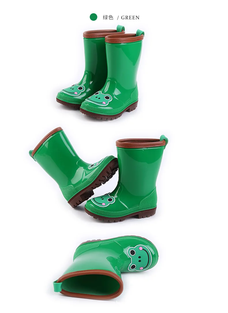 New Cartoon Children Rain Shoes Girls Boys Waterproof PVC Rubber Rain Boots for Kids