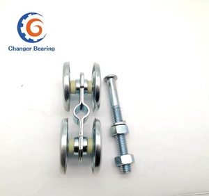 High Quality Top Hanging Sliding Door <strong>Track</strong> <strong>Roller</strong> 4 <strong>Rollers</strong> Type Zinc Plated With Rail