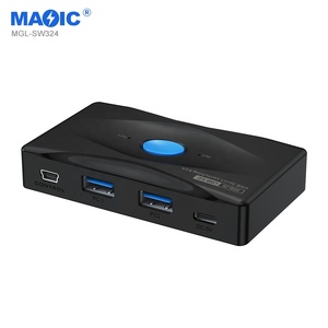 新颖USB3.0打印机分享器KVM开关2输入4输出打印机电缆分配器转换器，用于显示器 - Product Image 2