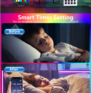 15m 49ft 5050 Self-Adhesive Smart LED Strip Light with 44-Key <strong>IR</strong> <strong>Remote</strong> and Bluetooth Music Control for Home Pary Game Room