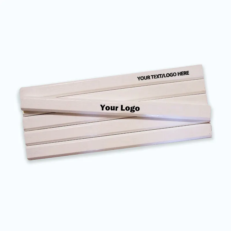 लकड़ी के उपकरण सफेद बढ़ई पेंसिल 15 मिमी चौड़ी फ्लैट पेंसिल अष्टकोणीय आकार निर्माण पेंसिल थोक में