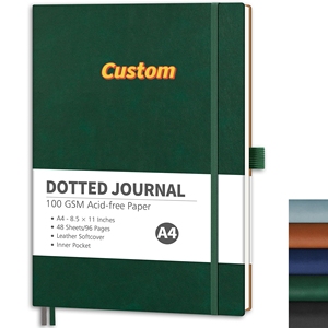 Nuevo producto 2026 cuaderno personalizado A5 Bloc de notas con portalápices cuero Pu A4 cuaderno punteado diario con banda elástica y bolsillo - Product Image 3