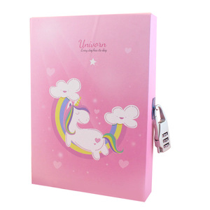 Unicorn Hardcover School <strong>Notebook</strong> 32K Paper <strong>Notepad</strong> <strong>Lock</strong> Key Stylish B4 Size Fabric Cover Thread Sewing Binding Stylish Diary - Product Image 5