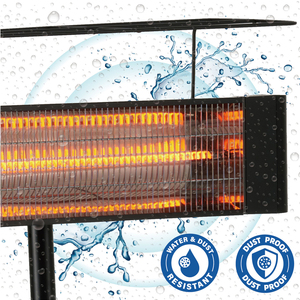 Riscaldatore elettrico a treppiede in piedi per Patio a infrarossi con riscaldamento automatico digitale da campeggio all'aperto antipolvere impermeabile con Display a LED - Product Image 5