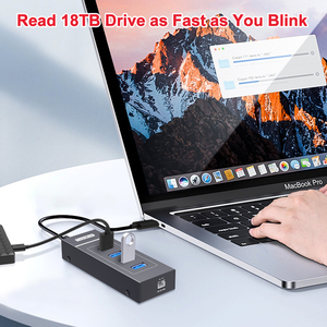 Çok cihazlı kurulum için eşzamanlı şarj ve veri Hub, 5Gbps Metal USB Splitter - Product Image 4