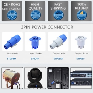 Powercon连接器Powercon可锁定电缆连接器 + 机箱插座，用于电源连接NAC3FCA NAC3FCB NAC3MPA-1 NAC3MPB-1