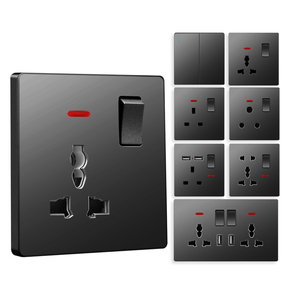 Uno dos tres cuatro bandas uno dos múltiples vías eléctrico Universal MF interruptor de enchufe 86 enchufe de pared para interruptor de Control de Hotel