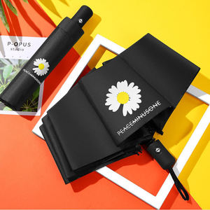 Daisy ร่มอัตโนมัติขนาด21นิ้ว3พับพร้อมโลโก้กันฝนและร่มกันแดด - Product Image 1
