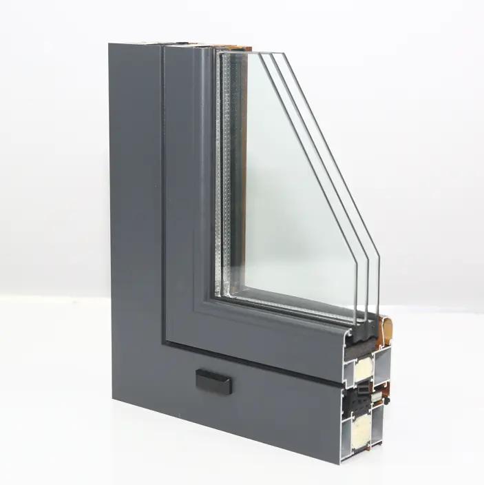 단열 알루미늄 프레임 도어 및 창 이중 창 낮은 E 유리 UPVC 비닐 창문 모기 메쉬