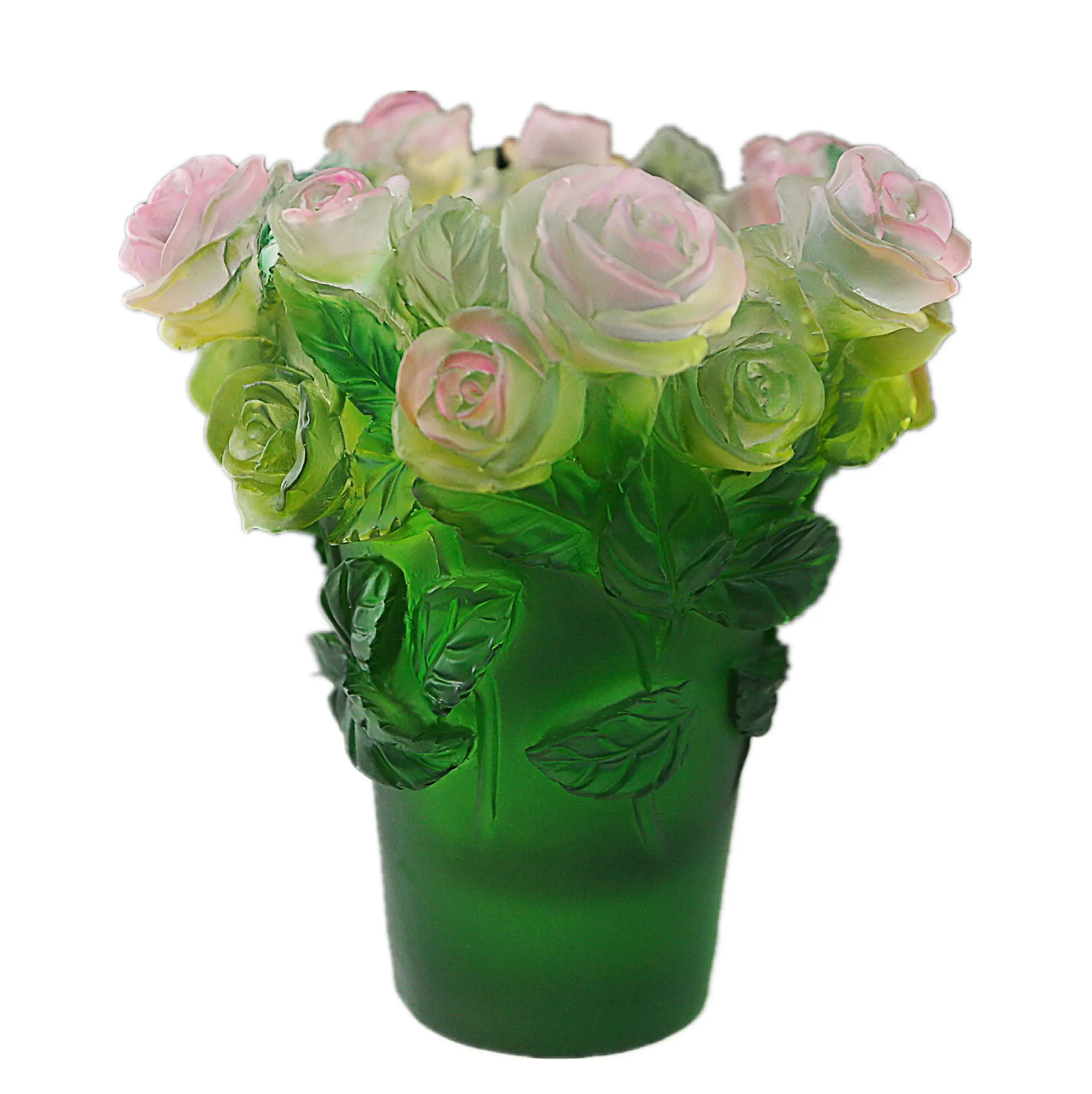 Vendita calda ultimo vaso di fiori di rosa di cristallo di stile europeo 19cm per la decorazione domestica ornamento dell'ufficio dell'hotel di nozze