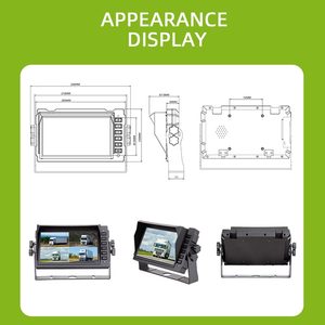 Car Blind Spot Monitoring System Head 7 Inch Full HD Rear View Car <strong>Monitor</strong> With Remote Control