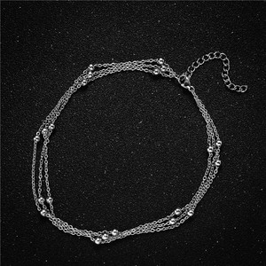 <strong>Ankle</strong> for Women Stainless Steel Gold Silver Plated Layered Beads Anklets for Women Girls Summer Sandals on the Leg Jewelry Gifts