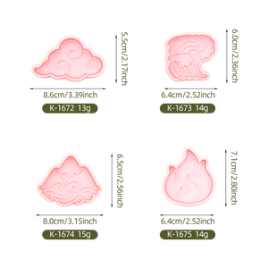 Yếu tố tự nhiên theo chủ đề đỉnh núi ngọn lửa sóng Cookie khuôn nhựa hình dạng đám mây và máy cắt sóng - Product Image 5