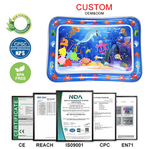 Joyee matras waktu perut PVC desain baru kustom matras air bayi mainan anak matras bermain air tiup - Product Image 4