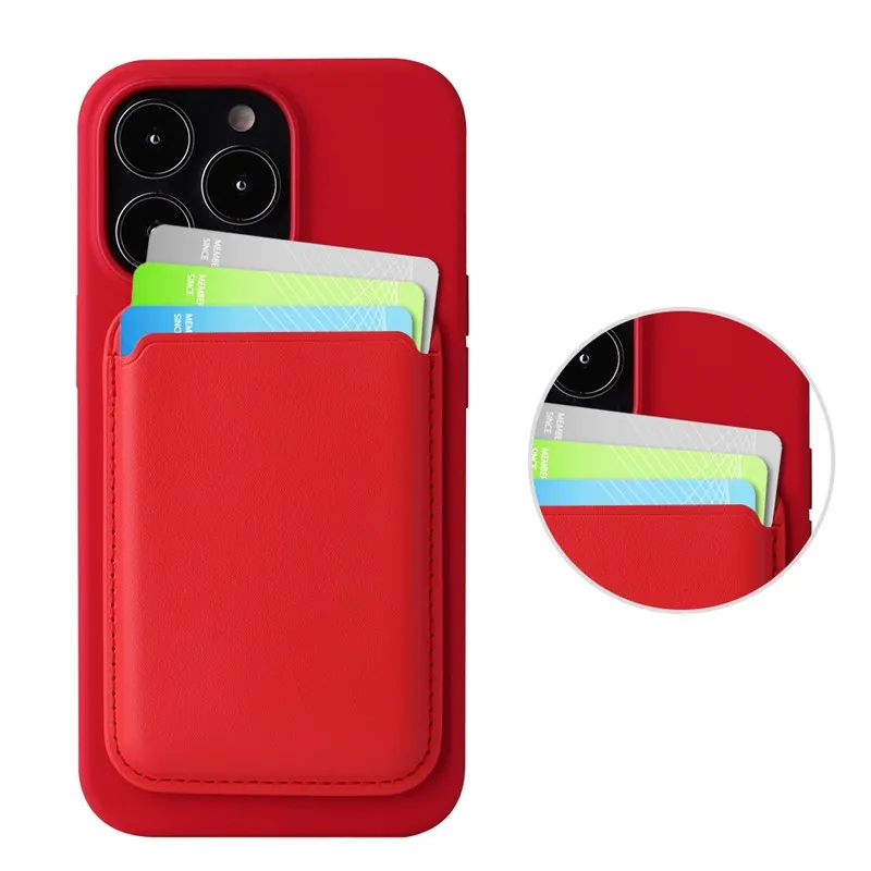 Magnetische Kaart Tas Voor Magsafe Lederen Kaart Tas Iphone 14 13 12 Pro Max Plus Xr Xs Max Telefoon Terug sticker Kaarthouder Lederen