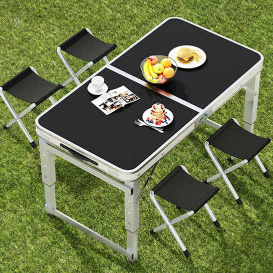 colorful 1.2m Blue Single Table + 4 Chairs