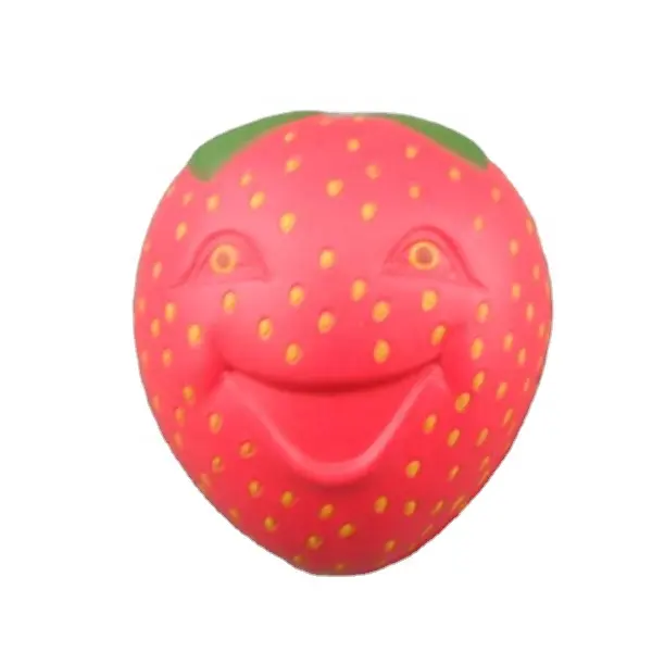 Logo personnalisé en gros Fruit squishy jouet personnages de dessin animé fraises homme jouet anti-stress balle