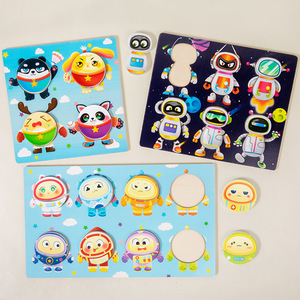 Kids Puzzle Battle Game Toys Wooden Educational <strong>Building</strong> <strong>Blocks</strong> Color <strong>Pattern</strong> Matching Interactive Hand Speed Brain Teaser Toys - Product Image 5