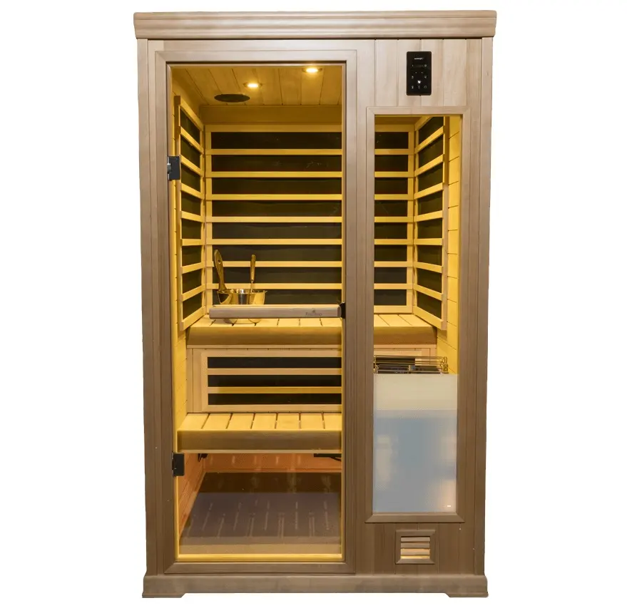 Sauna finlandesa para 2 personas, sauna de madera maciza, Baño