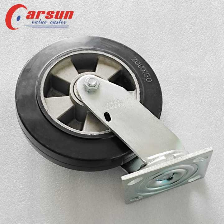 200mm Heavy Duty Castors 8 Inch Aluminum Core Rubber Caster Wheels