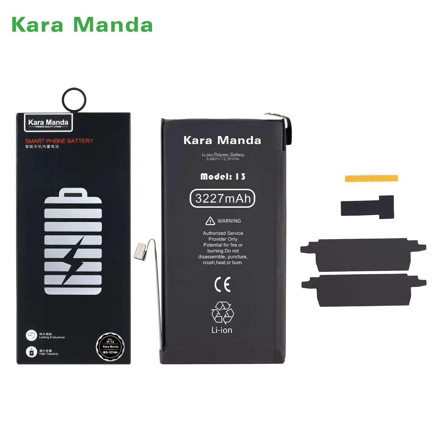 Kara Manda Bateria para iPhone 13 Bateria KM Bateria 100% Saúde Resolver Pop-up Reparação de alta Capacidade 3530mAh Bateria para iPhone 13