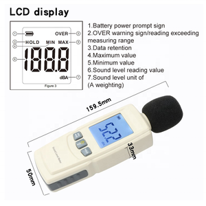迷你声级计分贝仪表记录器噪声音频检测器数字诊断工具汽车麦克风GM1352 - Product Image 3