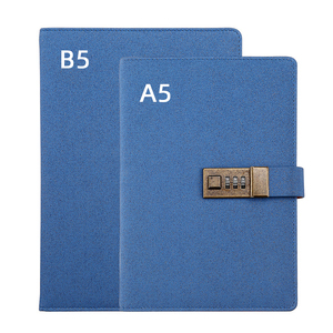 Cuaderno personalizado con bloqueo de contraseña para estudiantes, de notas de Pu Bloc, libro de cuero de imitación en caja, diario A5 - Product Image 1