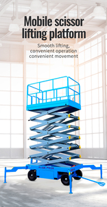 Plataforma elevadora de tijera para uso en edificios de construcción impulsada por batería autopropulsada, envío gratis - Product Image 2