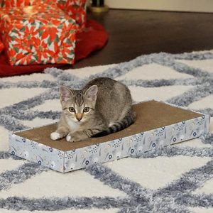 Rascador de gato de hierba gatera corrugado de doble cara clásico para árboles de gatos y tiempo de juego - Product Image 6