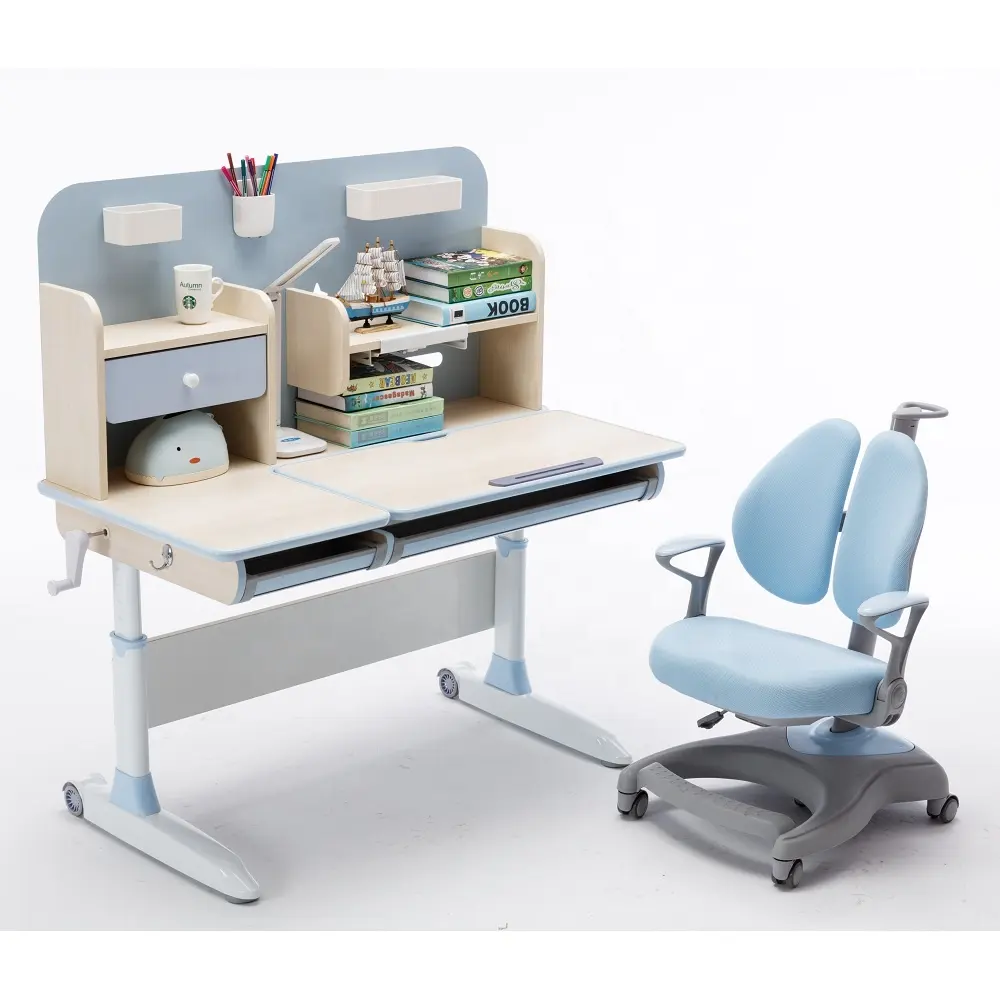 Nuevo modelo y diseño ergonómico ajustable 3-18 años mesa de lectura de los niños mesa de estudio mesa y silla niños escritorio para los niños