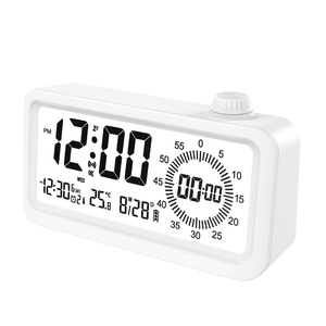 Sveglia LCD digitale con Timer visivo regolabile luminosità calendario temperatura 12/24 ore di visualizzazione conto alla rovescia - Product Image 6