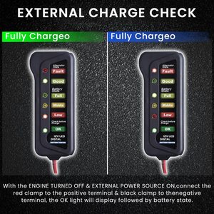 Wholesale 12V <strong>Car</strong> Battery Tester Analyzer with 6 LED Light Durable Battery Tester - Product Image 4