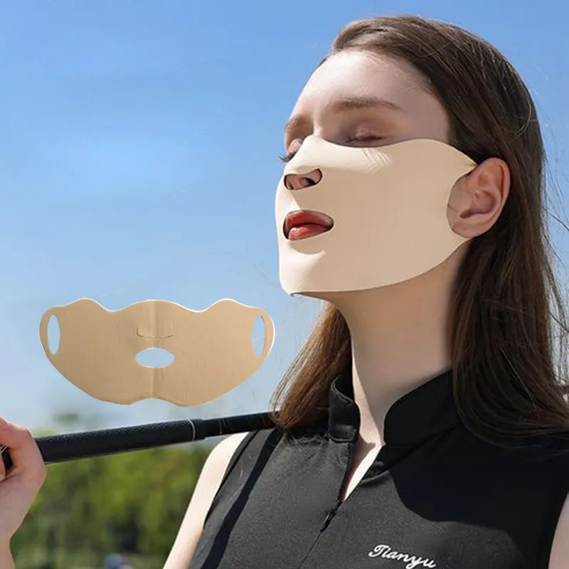 Protetor solar em gel para uso externo, proteção facial para pele, adesivo para proteção solar de rosto, máscara para golfe
