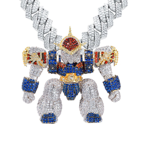 שרשרת לוחם דרקון אמיתי רשמי שרשרת zircon כל-התאמה היפ הופ מתנה <span class=keywords><strong>520</strong></span> פליז יהלום בצורת פרפר